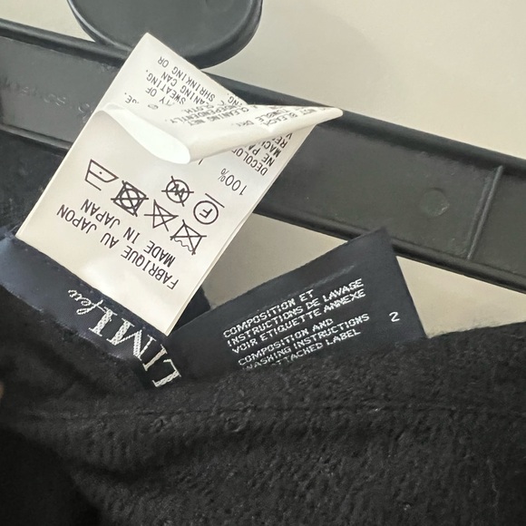 Yohji Yamamoto black wool asymmetric hem midi skirt with tie on one side - Picture 8 of 8